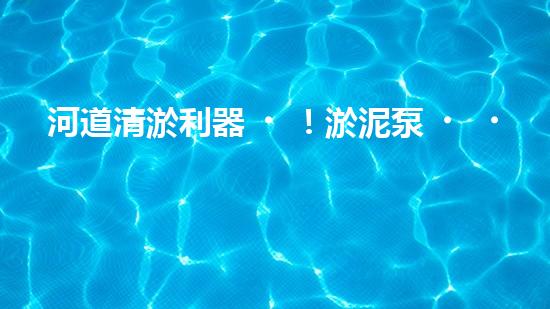 河道清淤利器！淤泥泵，解放河流，還原自然之美！